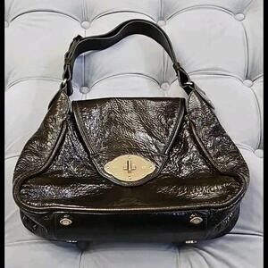 ESCADA Green Distressed Leather Gold Flap Vintage Hobo Bag Shoulder Strap Purse